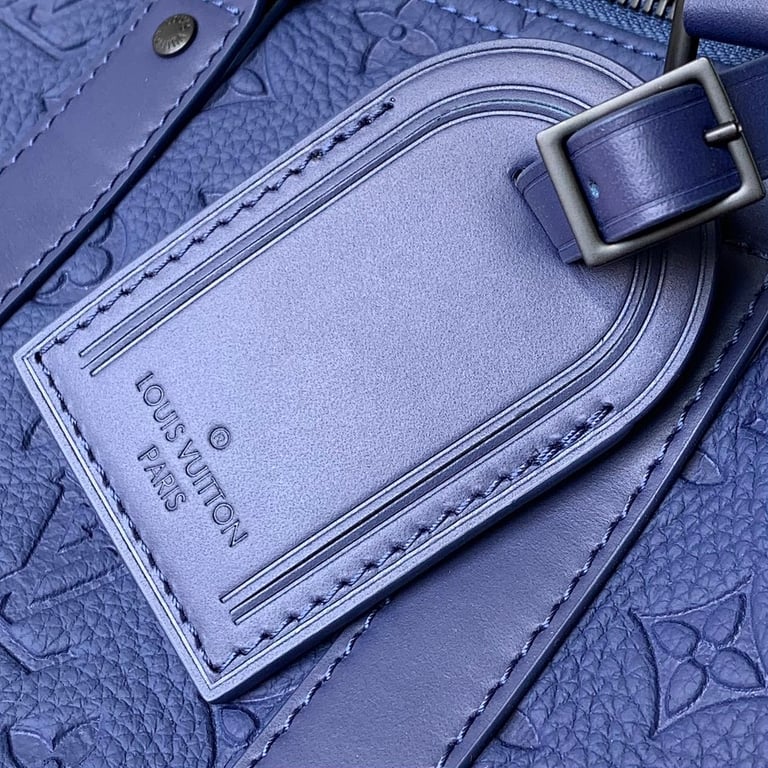 Louis Vuitton Keepall Bandoulière 35 Monogram Taurillon Blue - 4