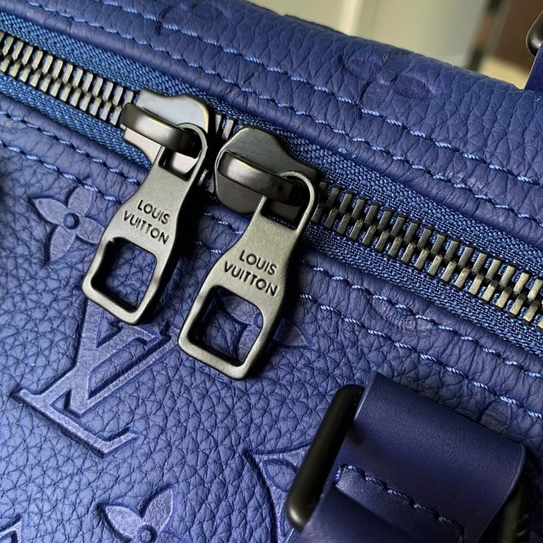 Louis Vuitton Keepall Bandoulière 35 Monogram Taurillon Blue - 6