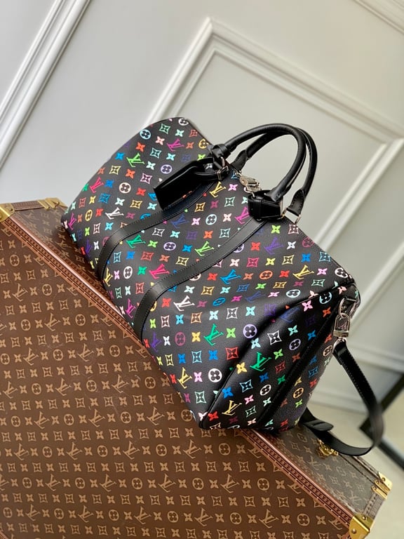 Louis Vuitton x Takashi Murakami Keepall Bandoulière 50 Black Multicolor - 9