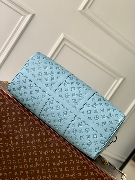Louis Vuitton Keepall Bandouliere 50 Monogram Shadow Light Blue - 7