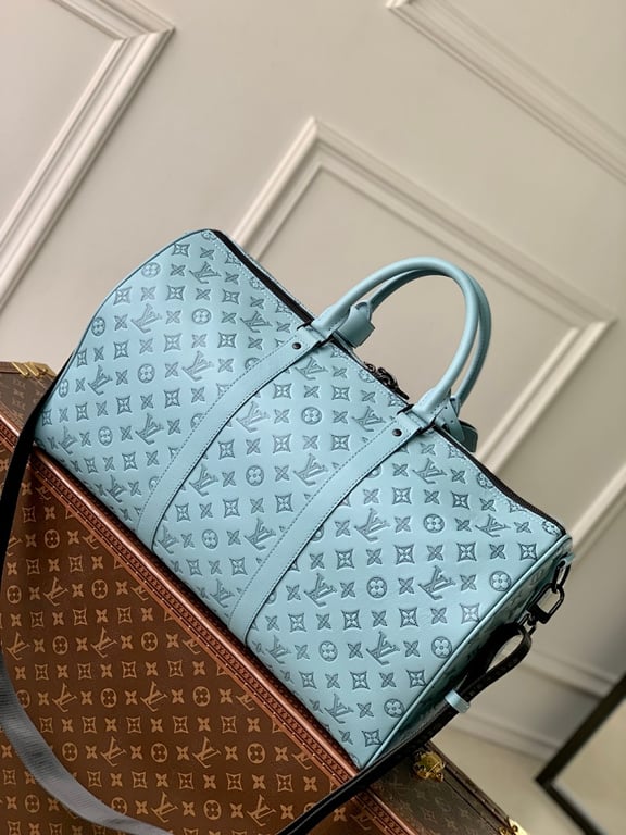 Louis Vuitton Keepall Bandouliere 50 Monogram Shadow Light Blue - 8