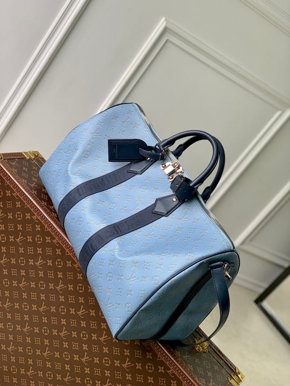 Louis Vuitton Keepall Bandouliere 50 Monogram Heritage Blue - 9