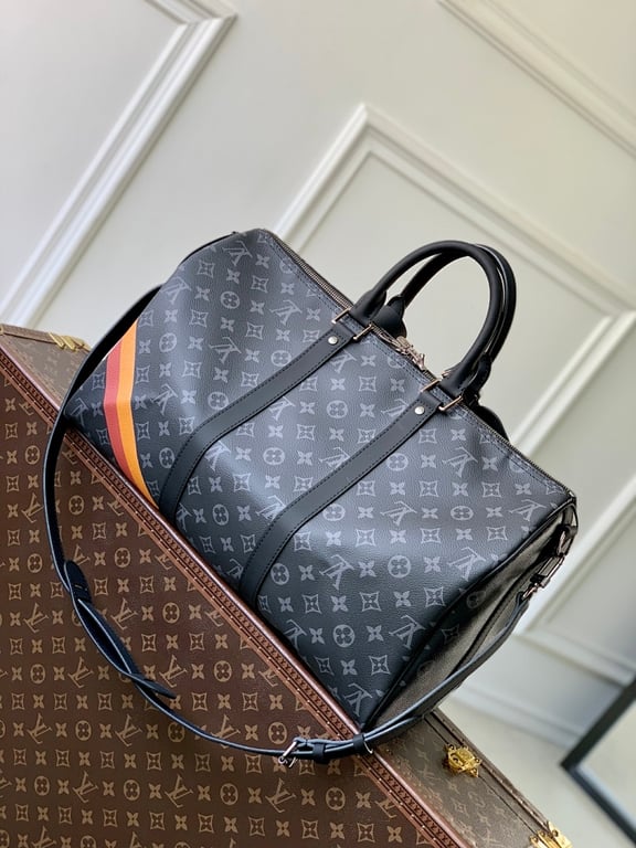 Louis Vuitton Keepall Bandoulière 45 Monogram Eclipse Patches - 8