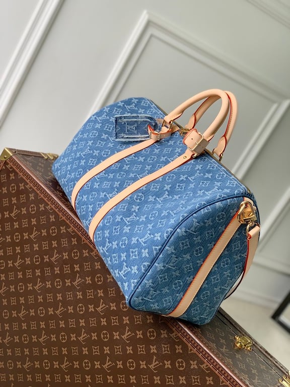 Louis Vuitton Keepall Bandoulière Monogram Denim Blue - 11