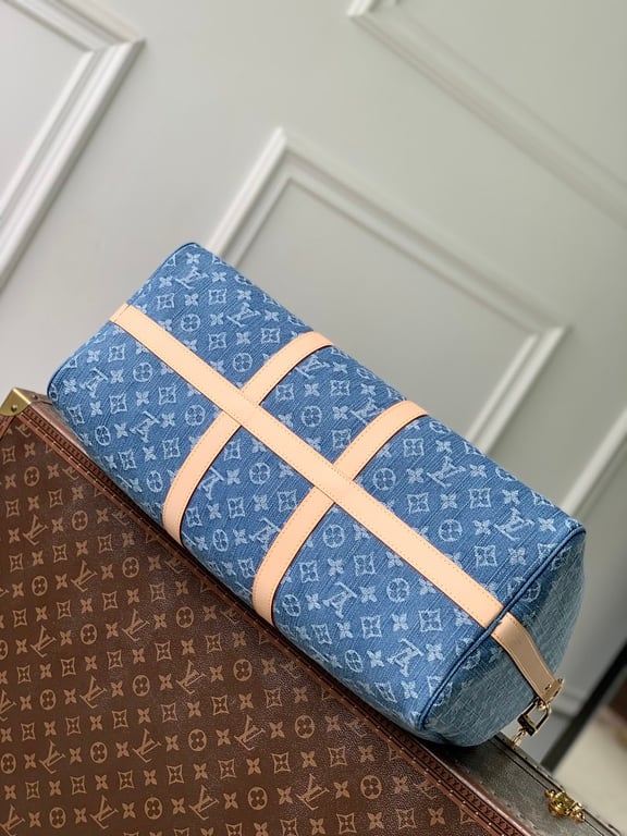 Louis Vuitton Keepall Bandoulière Monogram Denim Blue - 9