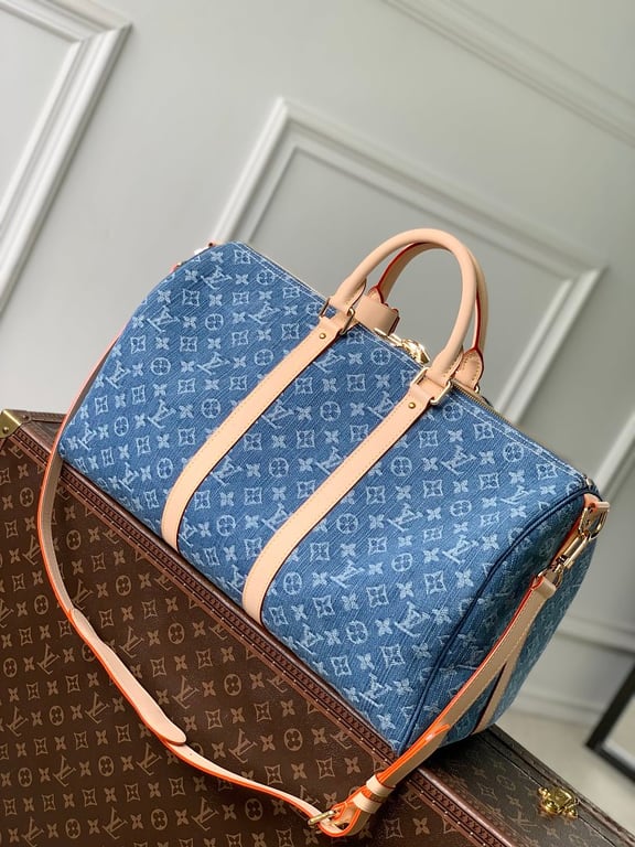Louis Vuitton Keepall Bandoulière Monogram Denim Blue - 10