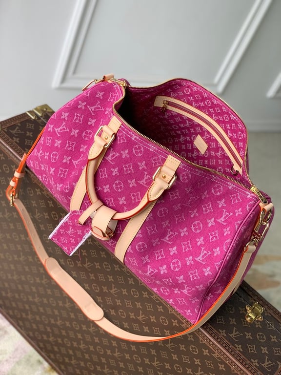Louis Vuitton Keepall Bandoulière Monogram Denim Pink - 2