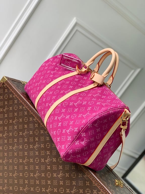 Louis Vuitton Keepall Bandoulière Monogram Denim Pink - 11