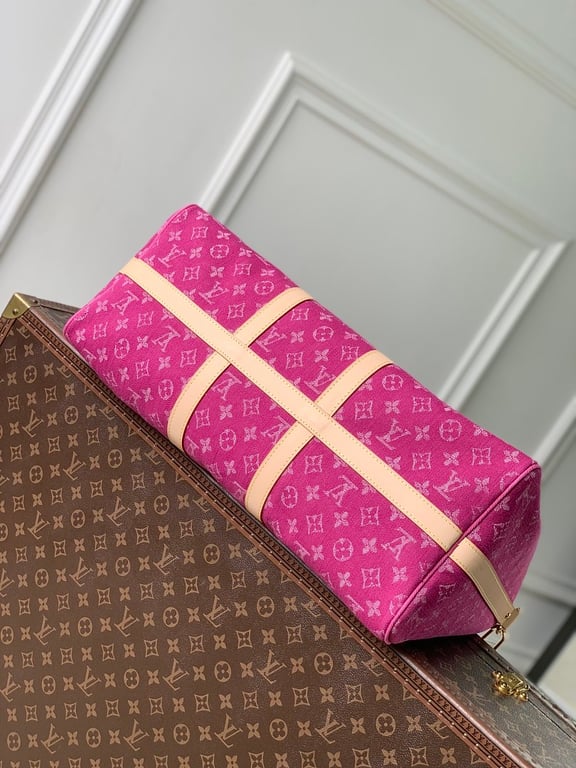 Louis Vuitton Keepall Bandoulière Monogram Denim Pink - 9