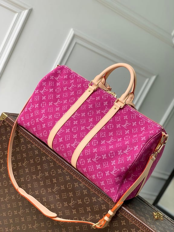 Louis Vuitton Keepall Bandoulière Monogram Denim Pink - 10