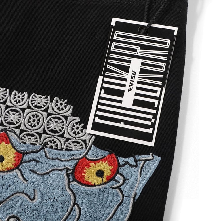 Evisu Embroidered Mask Jeans Black - 6