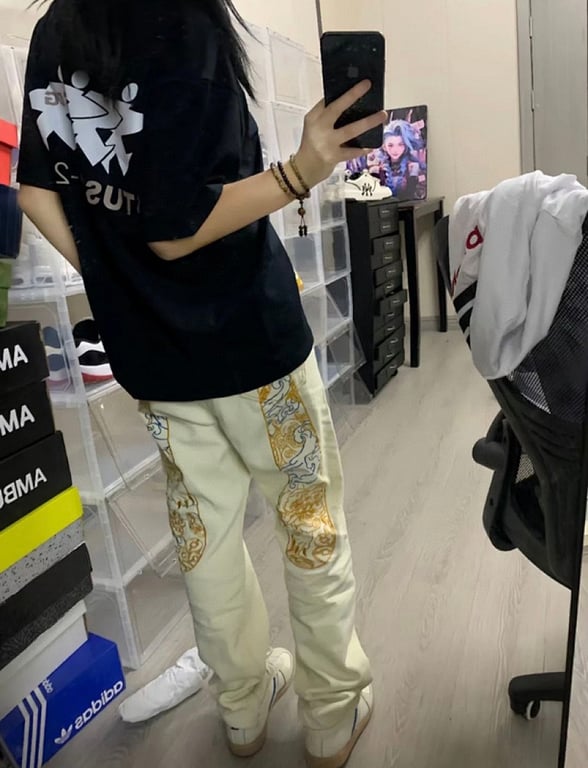 Evisu Embroidered Daicock Jeans Cream - 13