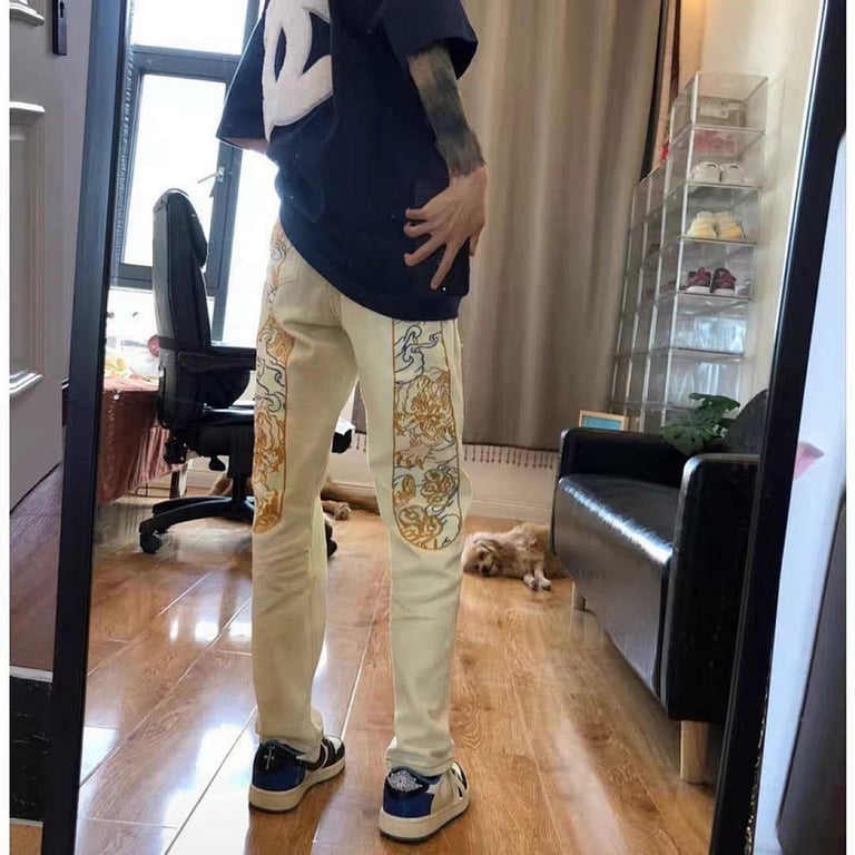 Evisu Embroidered Daicock Jeans Cream - 9