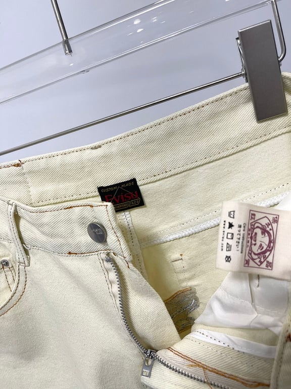 Evisu Cream Embroidered Seagull Jeans - 5