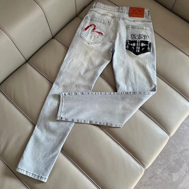 Evisu Seagull Patch Light Wash Jeans - 4