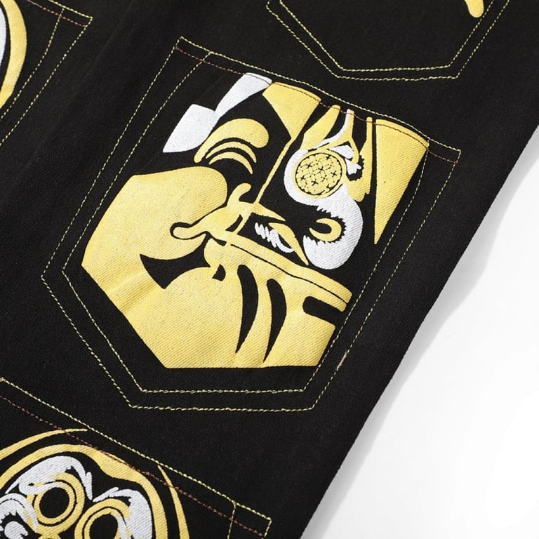Evisu Multi-Pocket Daruma Graphic Jeans Black - 5