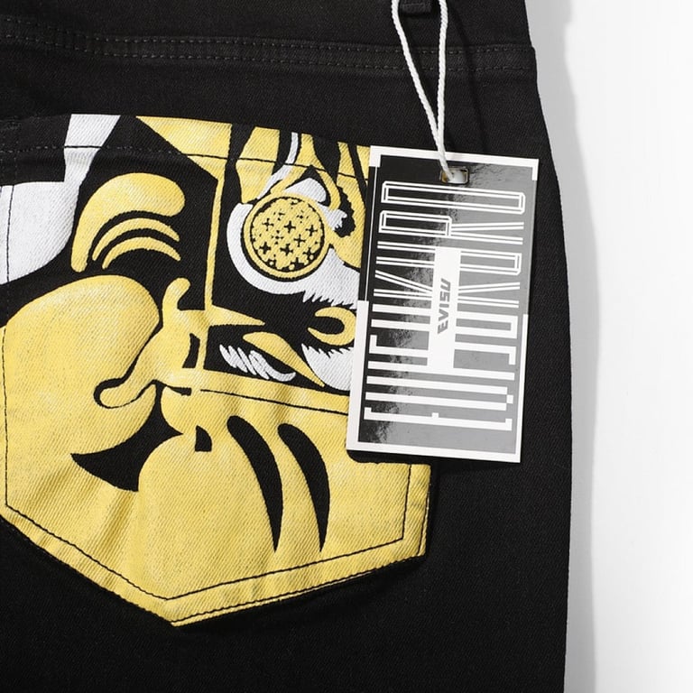 Evisu Multi-Pocket Daruma Graphic Jeans Black - 7