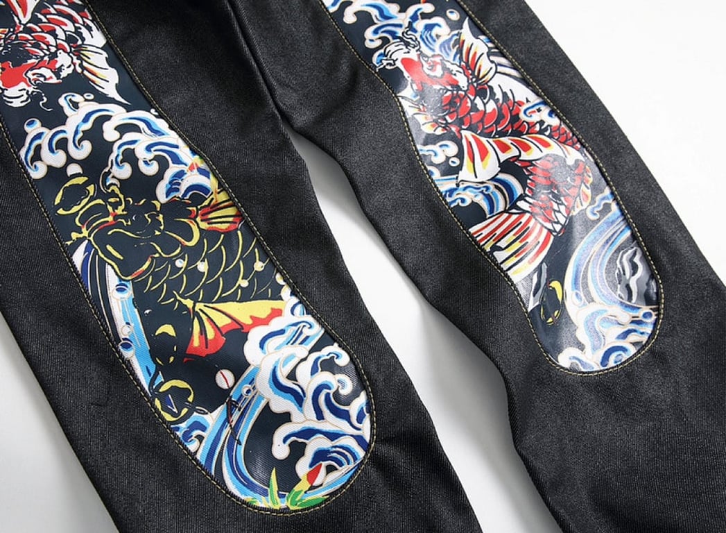 Evisu Daicock Koi Fish Print Jeans - 4