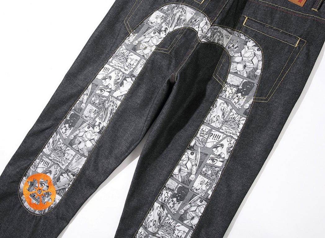 Evisu Manga Print Seagull Jeans Dark Indigo - 6