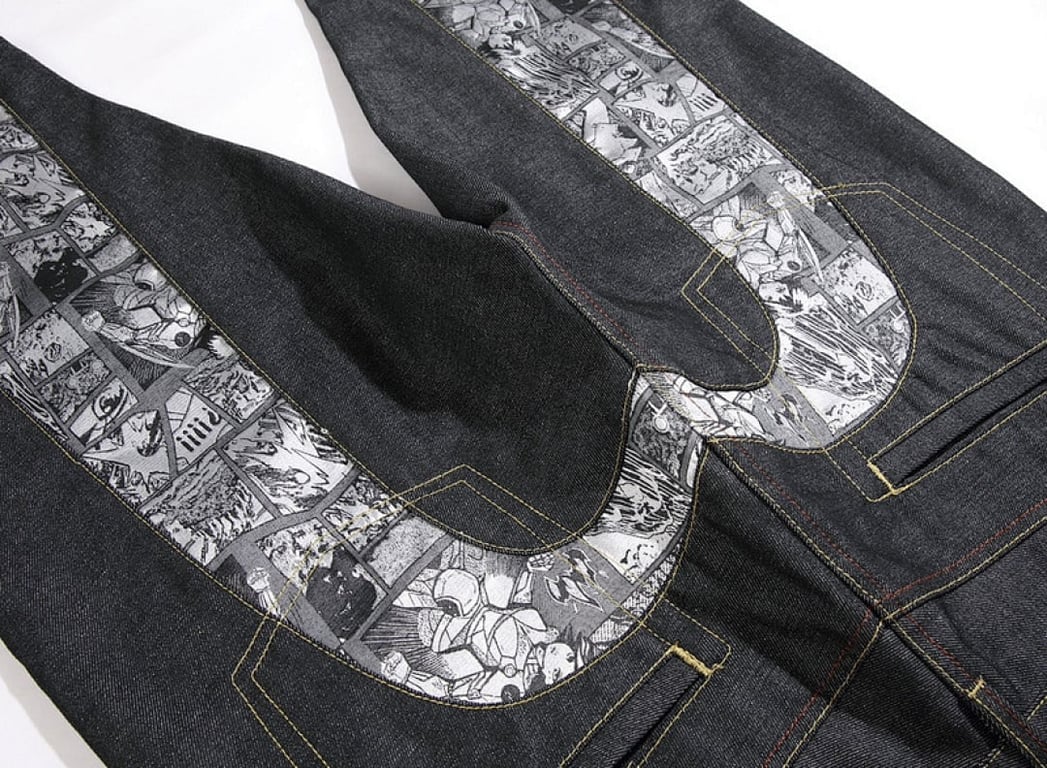 Evisu Manga Print Seagull Jeans Dark Indigo - 7