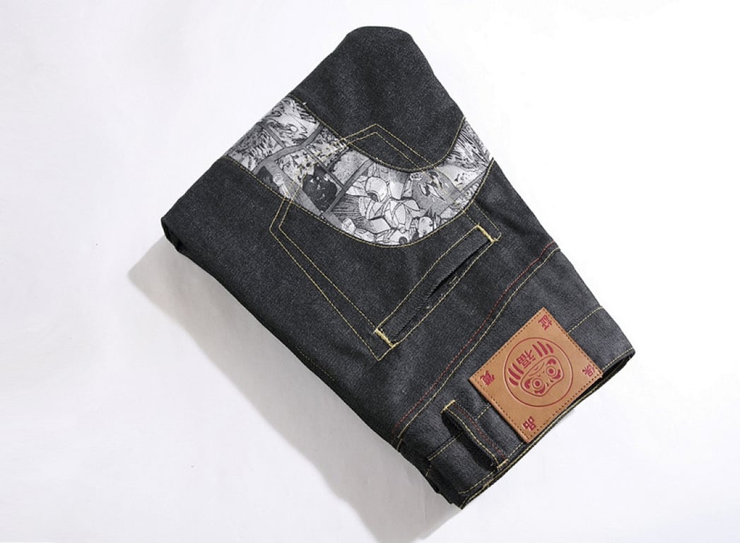 Evisu Manga Print Seagull Jeans Dark Indigo - 8