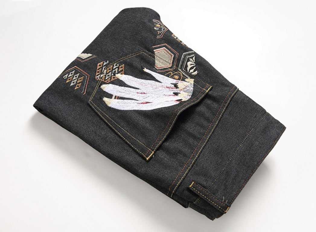 Evisu Embroidered Feather Jeans Black - 8