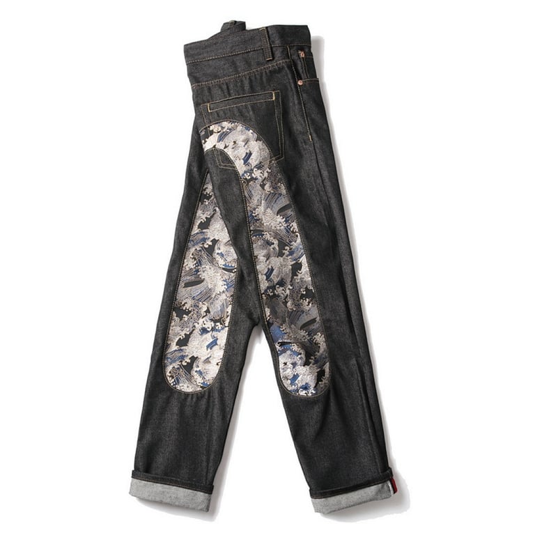Evisu Great Wave Seagull Denim Jeans Black - 8