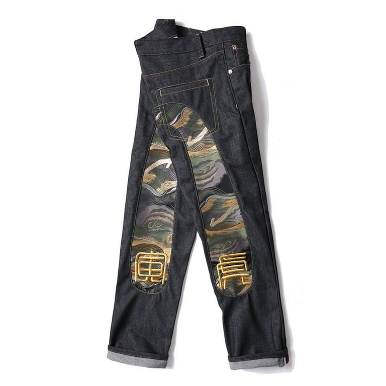 Evisu Wave Embroidery Graphic Jeans Black - 9