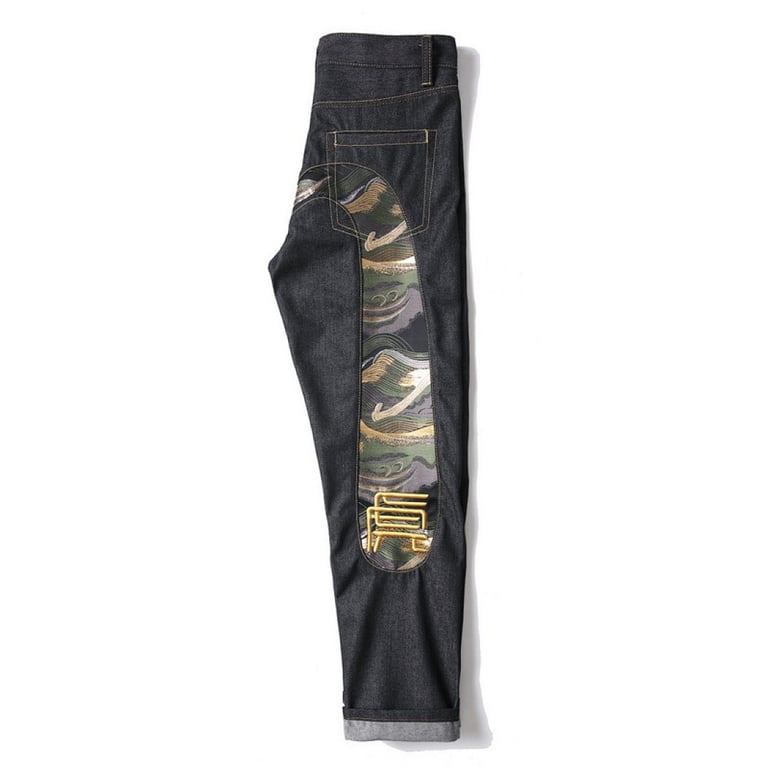 Evisu Wave Embroidery Graphic Jeans Black - 10