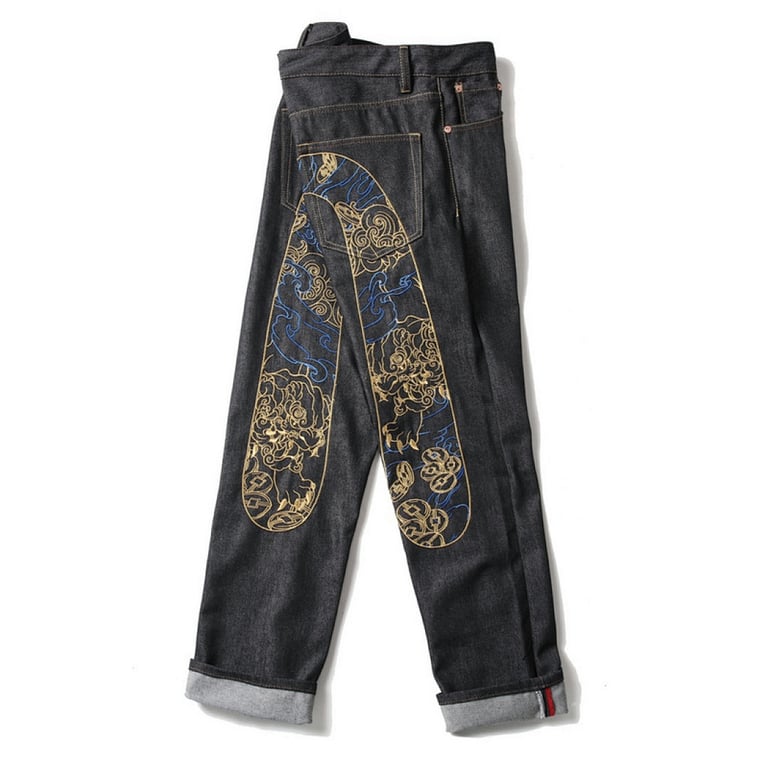 Evisu Gold & Blue Embroidered Daicock Jeans - 11