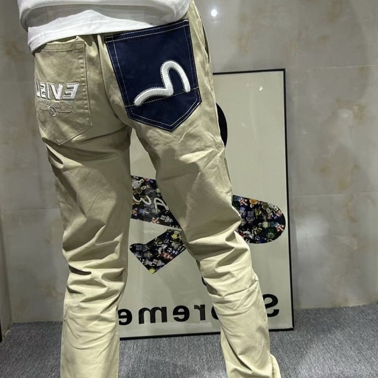 Evisu Seagull Logo Khaki Pants - 8