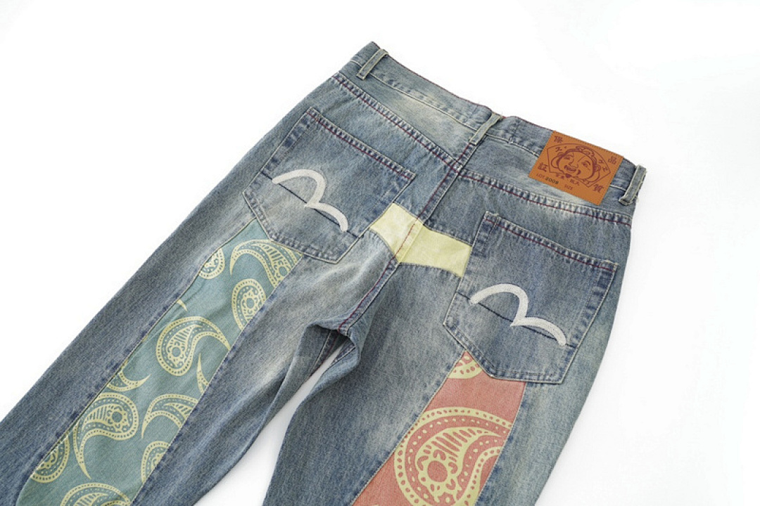 Evisu Paisley Patch Jeans Light Wash - 6