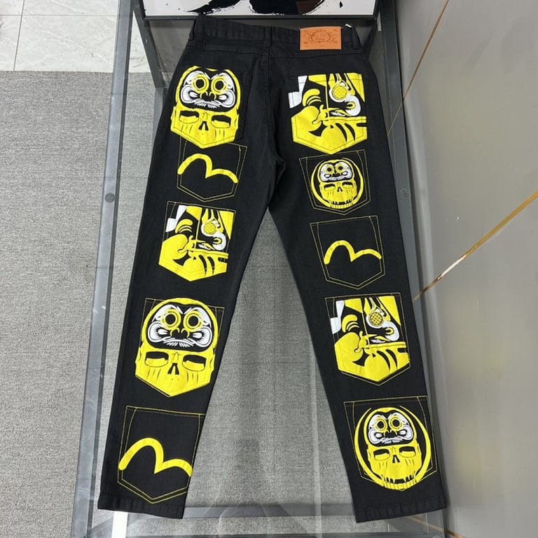 Evisu Multi-Pocket Daruma Graphic Jeans Black - 4
