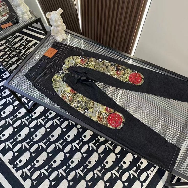 Evisu Black Dragon Brocade Daicock Jeans - 5