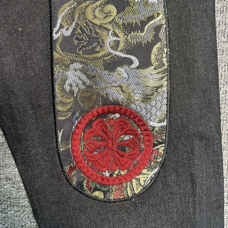Evisu Black Dragon Brocade Daicock Jeans - 7