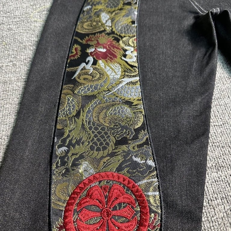 Evisu Black Dragon Brocade Daicock Jeans - 8