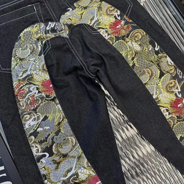 Evisu Black Dragon Brocade Daicock Jeans - 9