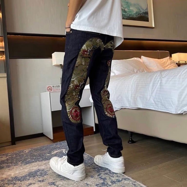 Evisu Black Dragon Brocade Daicock Jeans - 10