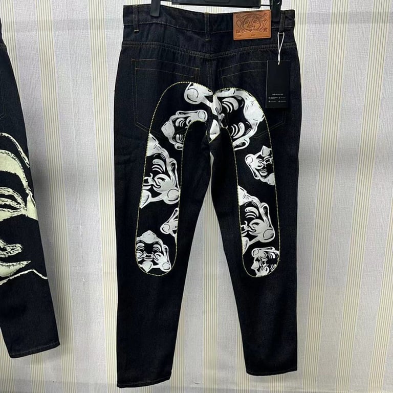 Evisu Daicock Godhead Graphic Jeans Black - 4