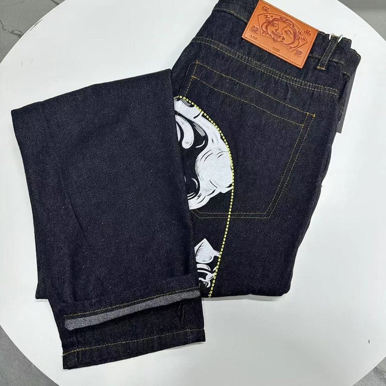 Evisu Daicock Godhead Graphic Jeans Black - 6