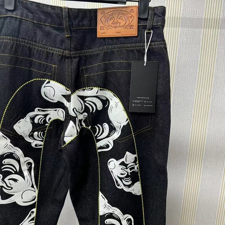 Evisu Daicock Godhead Graphic Jeans Black - 8
