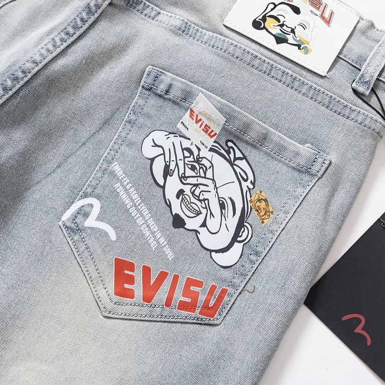 Evisu Light Wash Graphic Jeans N110-12786 - 5