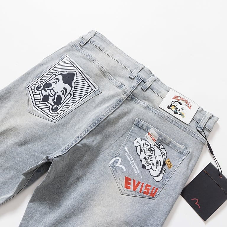 Evisu Light Wash Graphic Jeans N110-12786 - 7