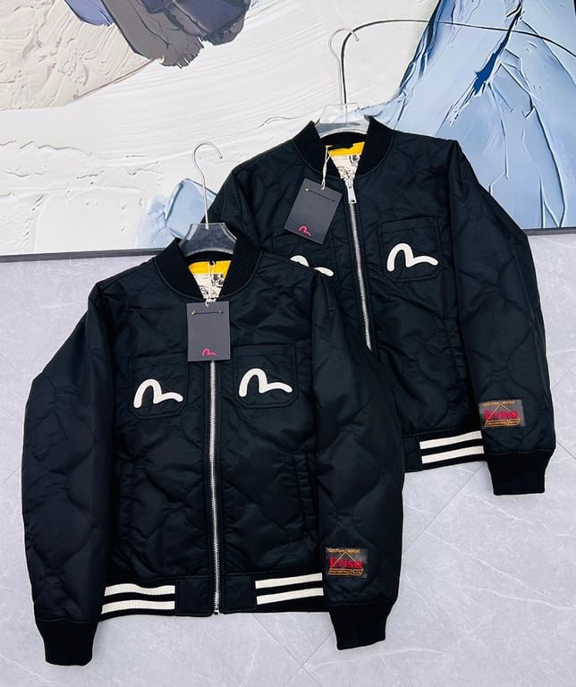 Evisu Quilted Godhead Bomber Jacket Black - 13