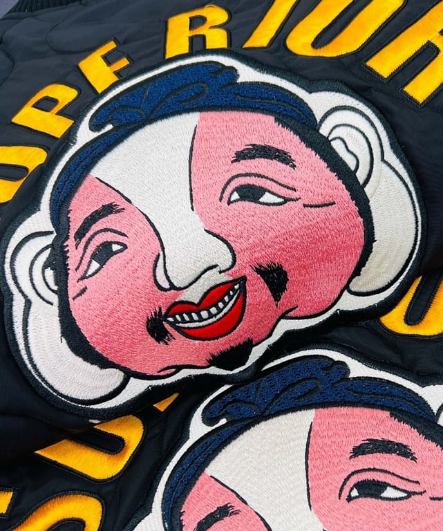 Evisu Quilted Godhead Bomber Jacket Black - 18
