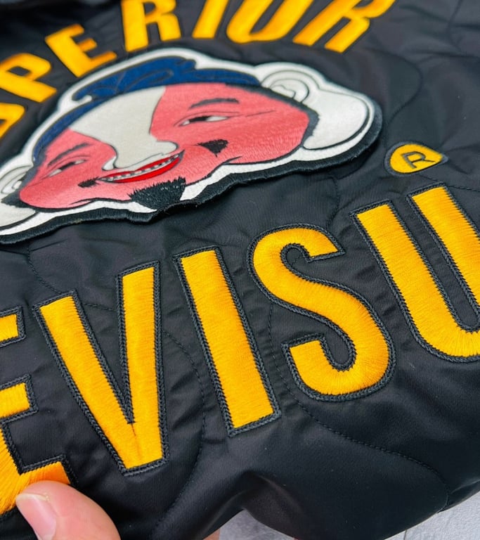 Evisu Quilted Godhead Bomber Jacket Black - 19