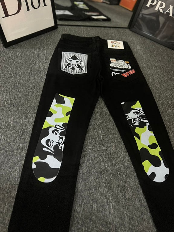 Evisu Graphic Print Jeans Black - 4