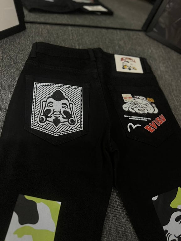 Evisu Graphic Print Jeans Black - 6