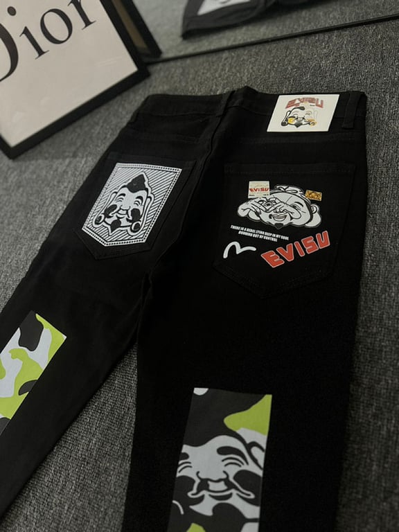 Evisu Graphic Print Jeans Black - 7