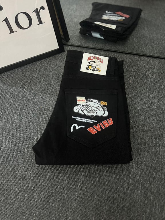 Evisu Graphic Print Jeans Black - 8